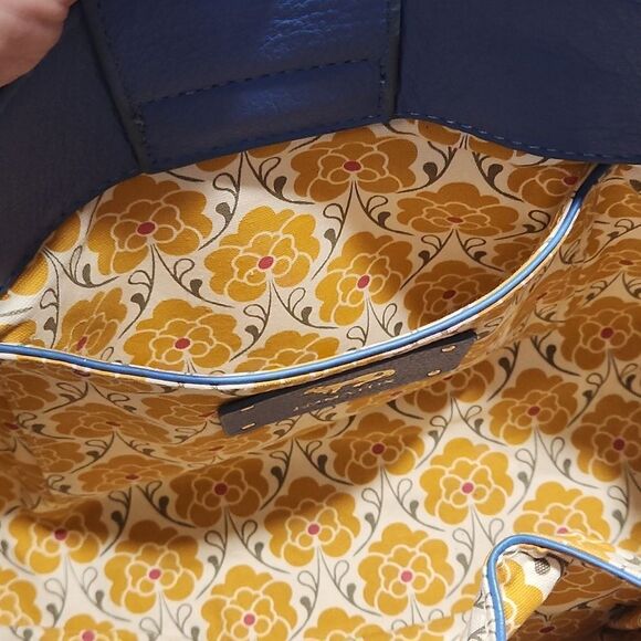 Emma Fox Cornflower Blue Leather Satchel - Picture 8 of 8